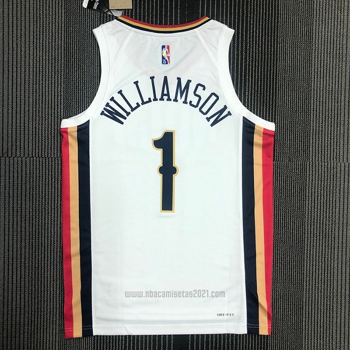 Camiseta New Orleans Pelicans Zion Williamson #1 Ciudad 2021-22 Blanco